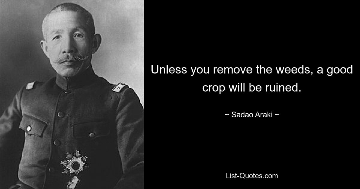 Unless you remove the weeds, a good crop will be ruined. — © Sadao Araki