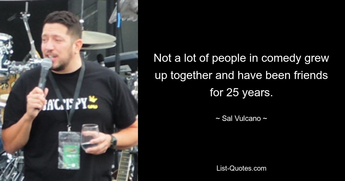 Not a lot of people in comedy grew up together and have been friends for 25 years. — © Sal Vulcano