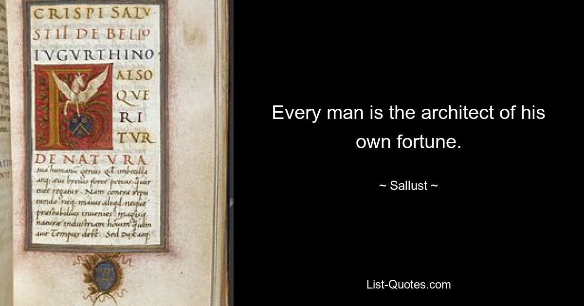 Every man is the architect of his own fortune. — © Sallust