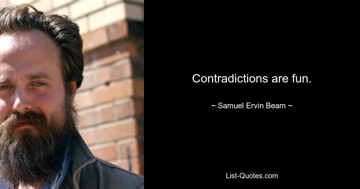 Contradictions are fun. — © Samuel Ervin Beam