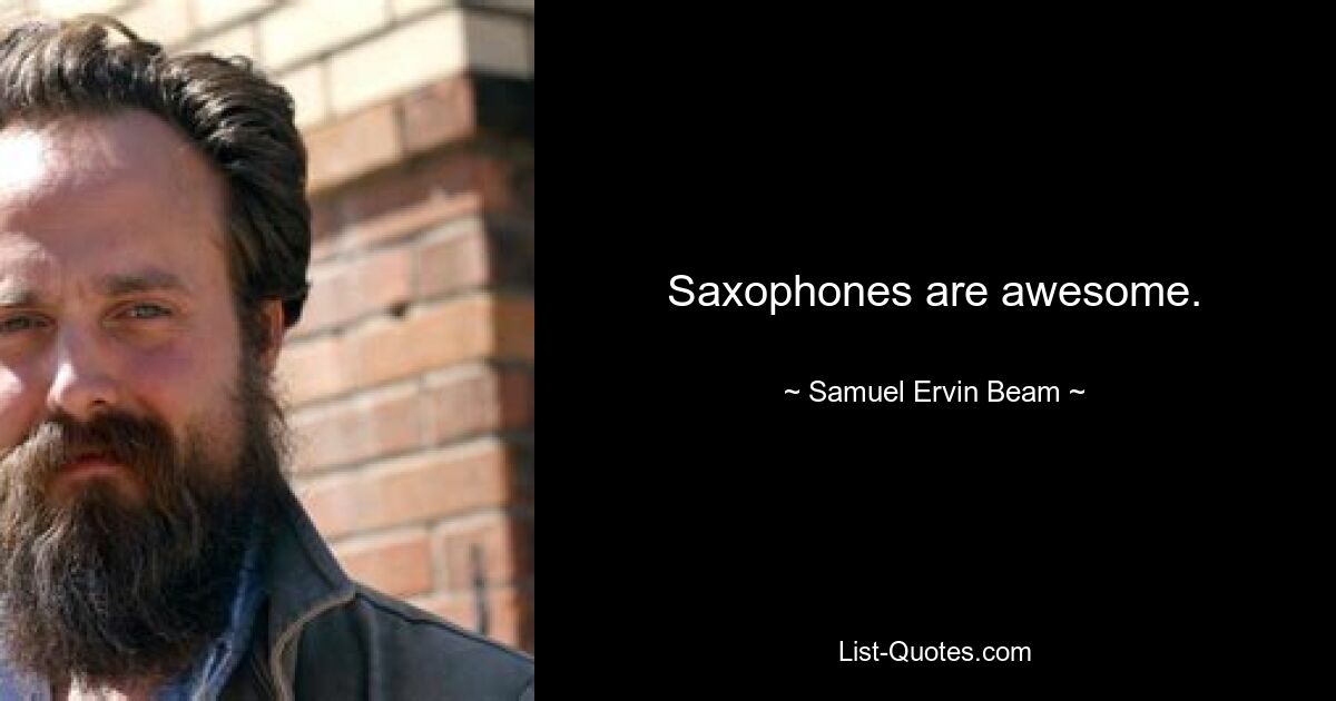 Saxophones are awesome. — © Samuel Ervin Beam