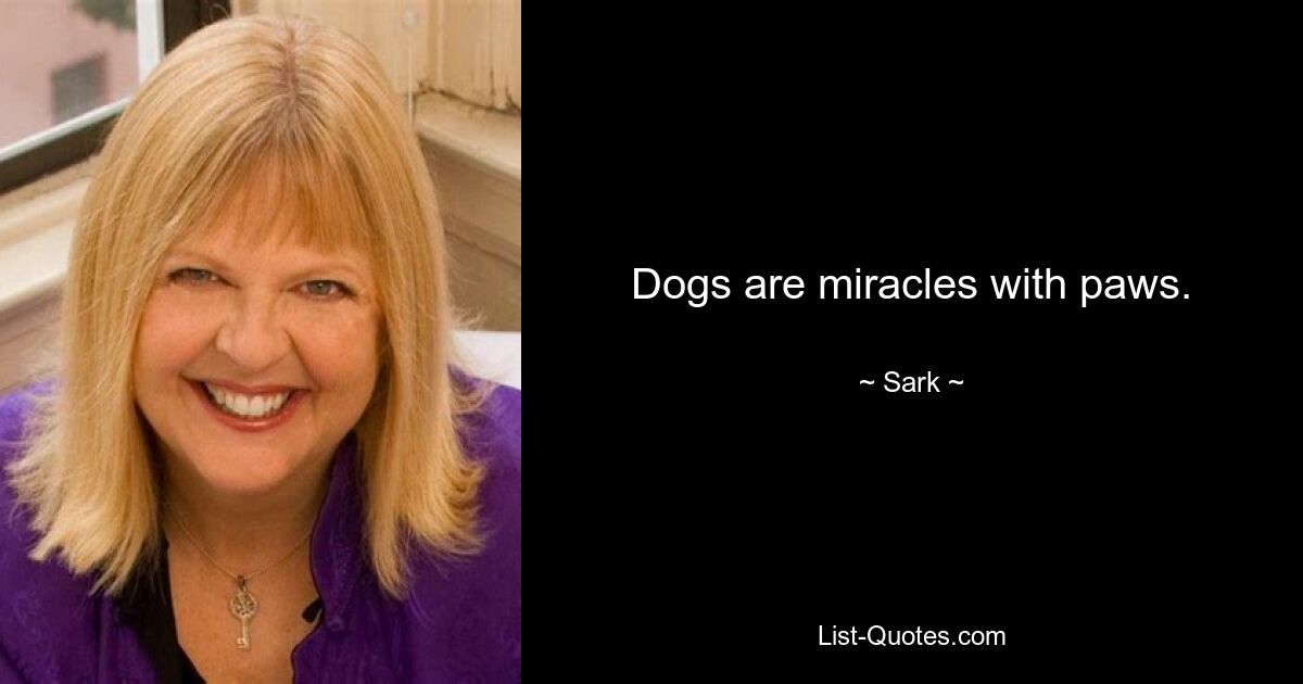 Dogs are miracles with paws. — © Sark