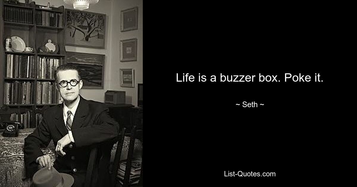 Life is a buzzer box. Poke it. — © Seth