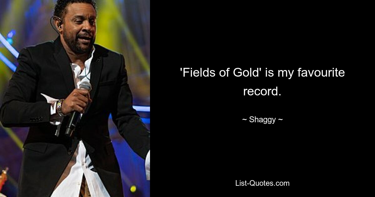 'Fields of Gold' is my favourite record. — © Shaggy