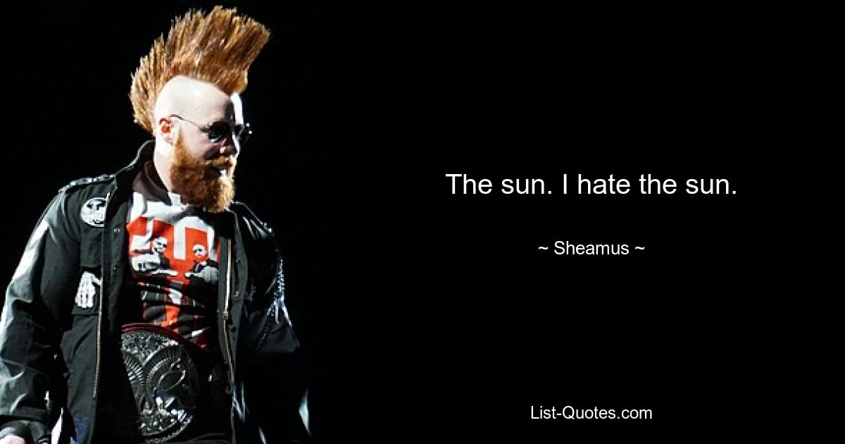 The sun. I hate the sun. — © Sheamus