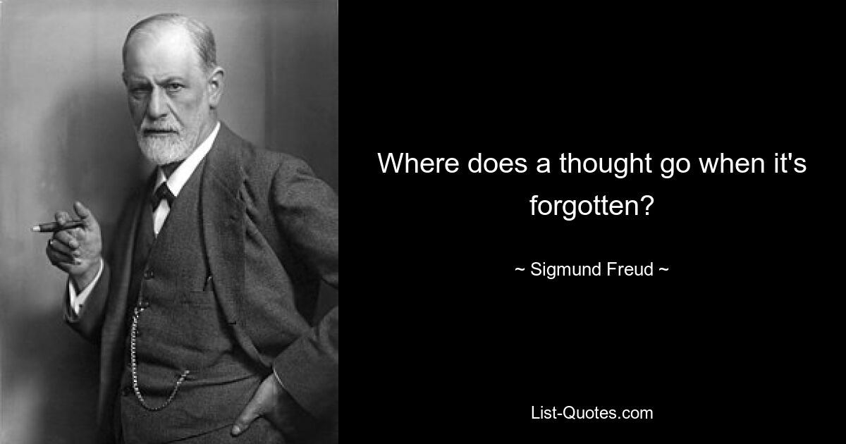 Where does a thought go when it's forgotten? — © Sigmund Freud