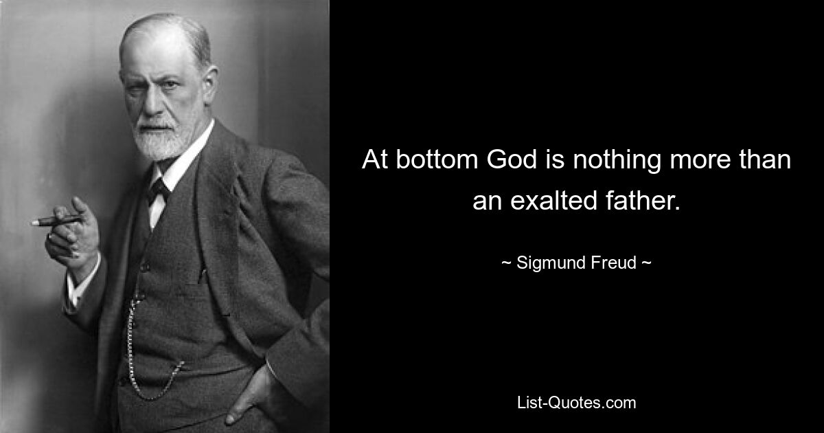 At bottom God is nothing more than an exalted father. — © Sigmund Freud