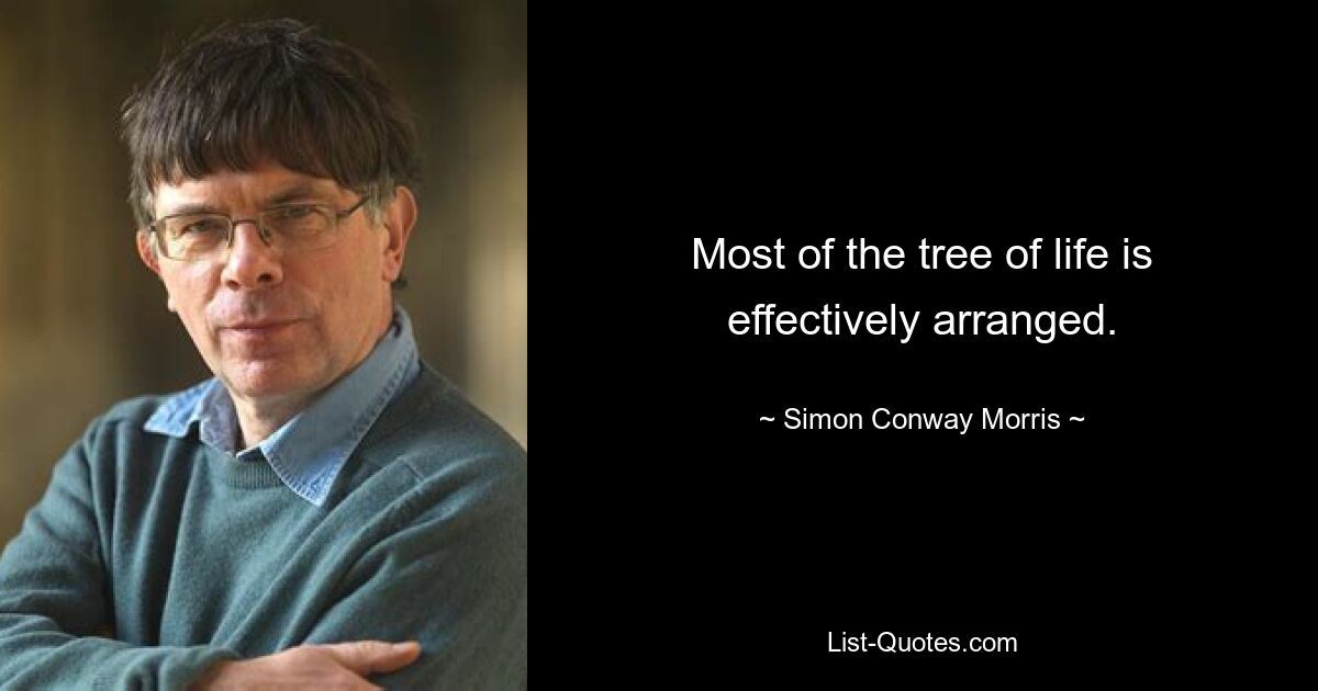 Most of the tree of life is effectively arranged. — © Simon Conway Morris