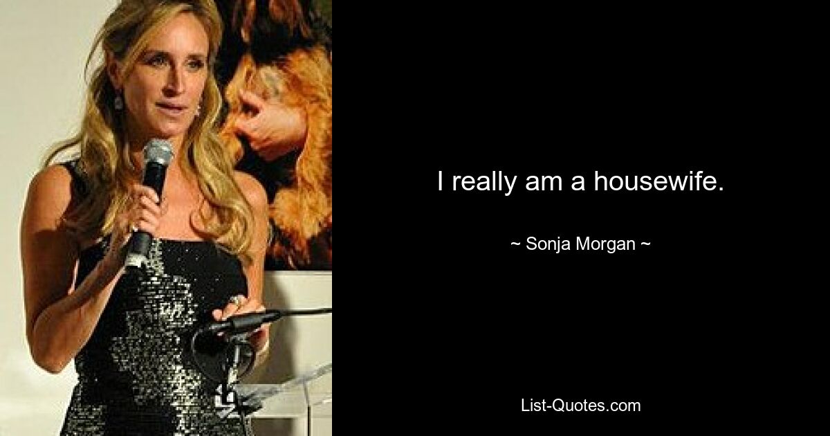 I really am a housewife. — © Sonja Morgan