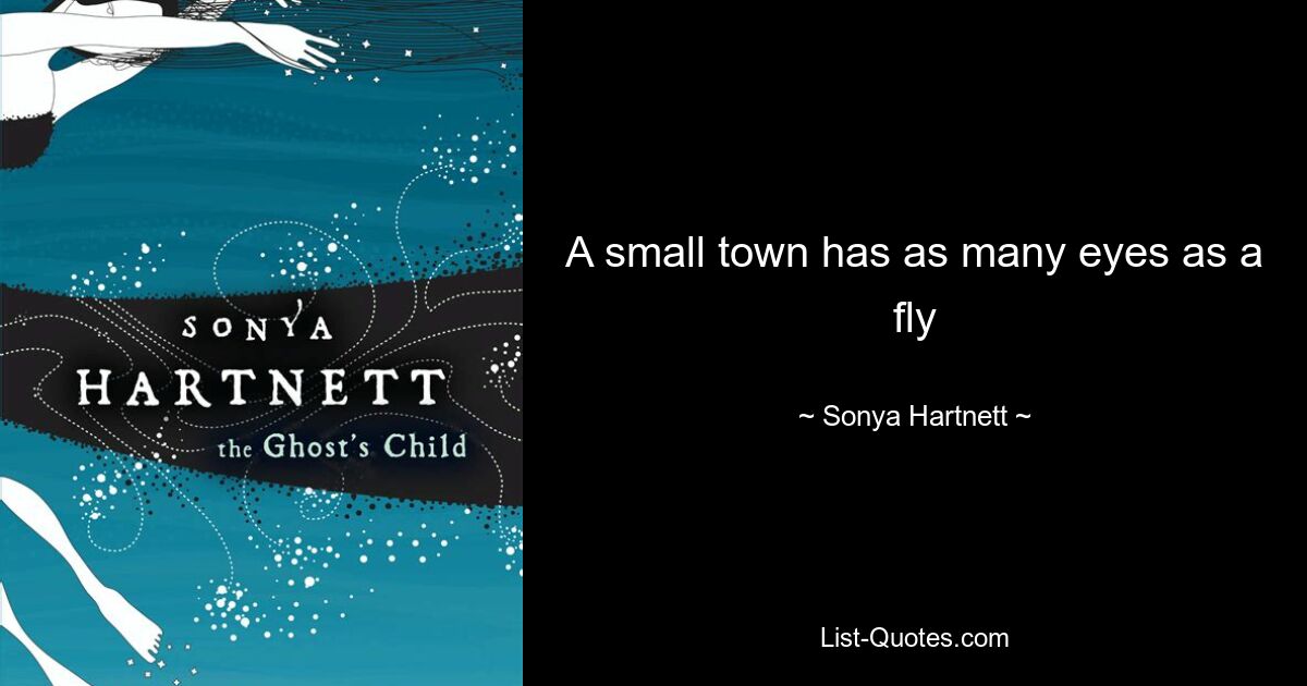 A small town has as many eyes as a fly — © Sonya Hartnett