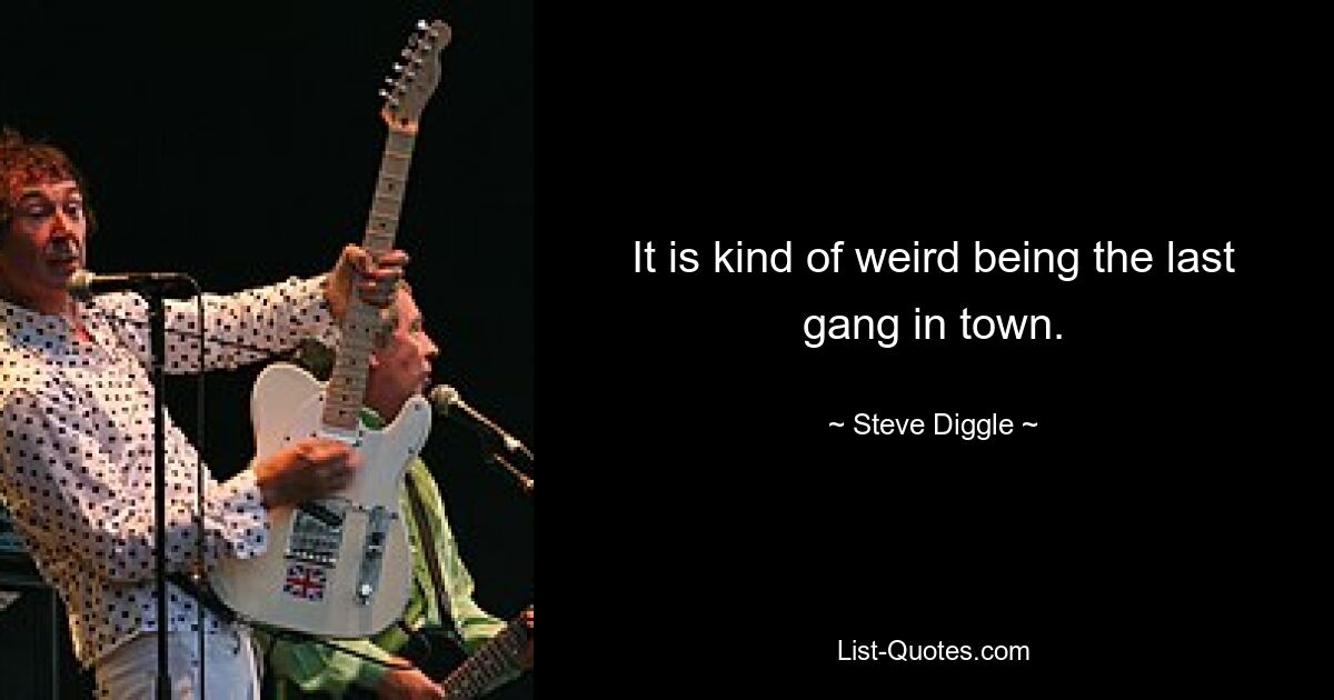 It is kind of weird being the last gang in town. — © Steve Diggle