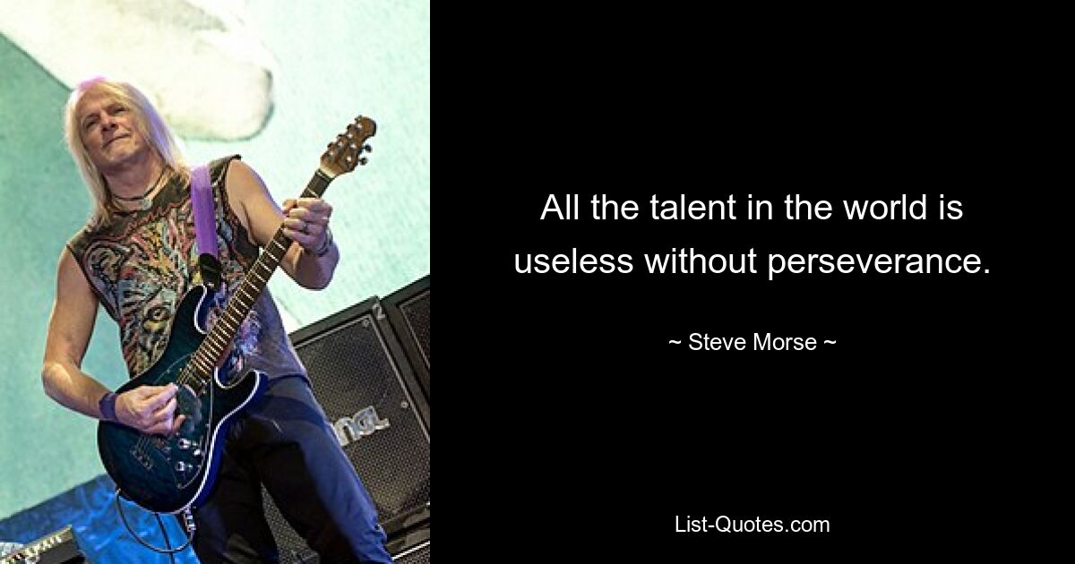 All the talent in the world is useless without perseverance. — © Steve Morse