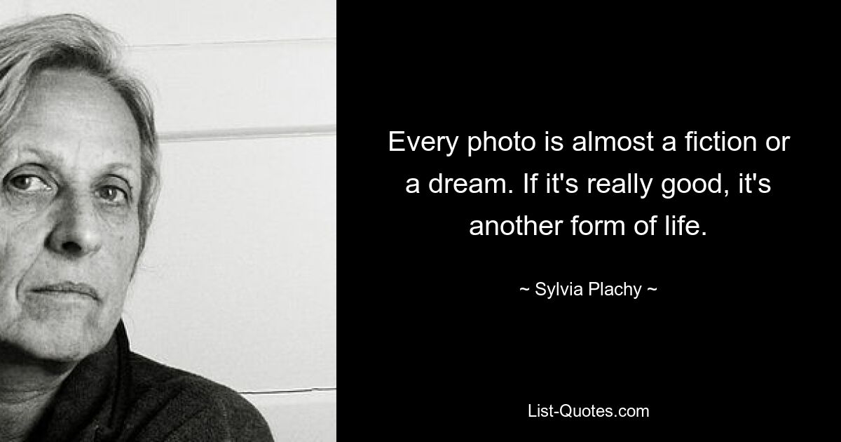 Every photo is almost a fiction or a dream. If it's really good, it's another form of life. — © Sylvia Plachy