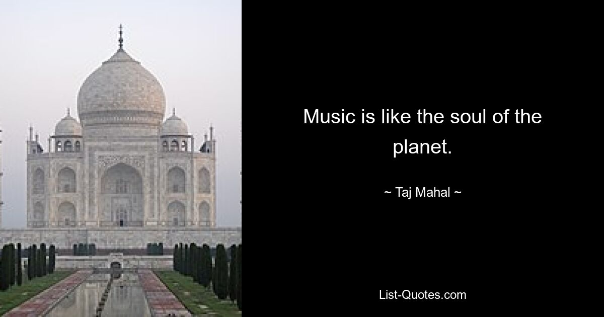 Music is like the soul of the planet. — © Taj Mahal