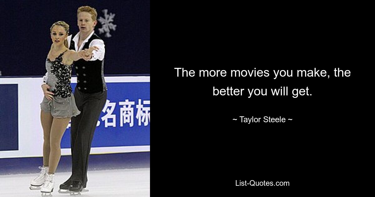 The more movies you make, the better you will get. — © Taylor Steele