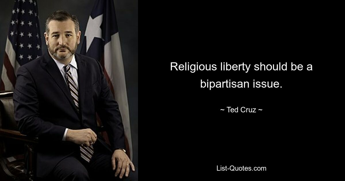 Religious liberty should be a bipartisan issue. — © Ted Cruz