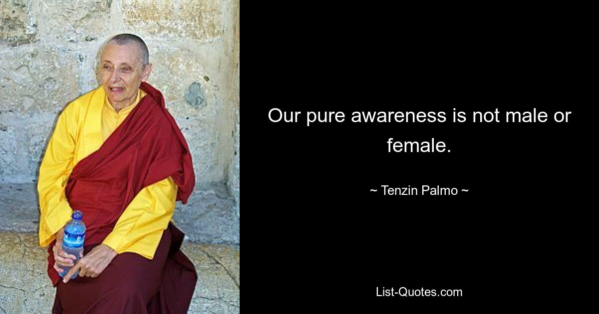 Our pure awareness is not male or female. — © Tenzin Palmo