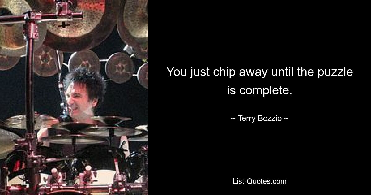 You just chip away until the puzzle is complete. — © Terry Bozzio