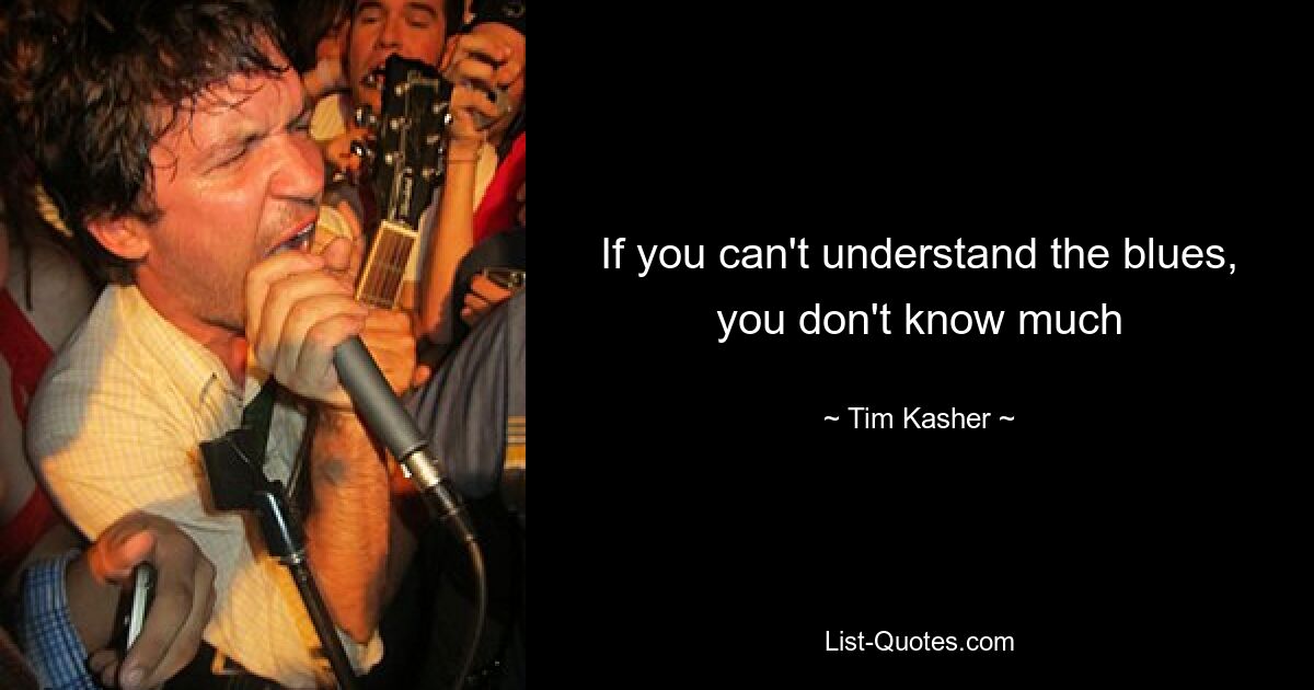 If you can't understand the blues, you don't know much — © Tim Kasher