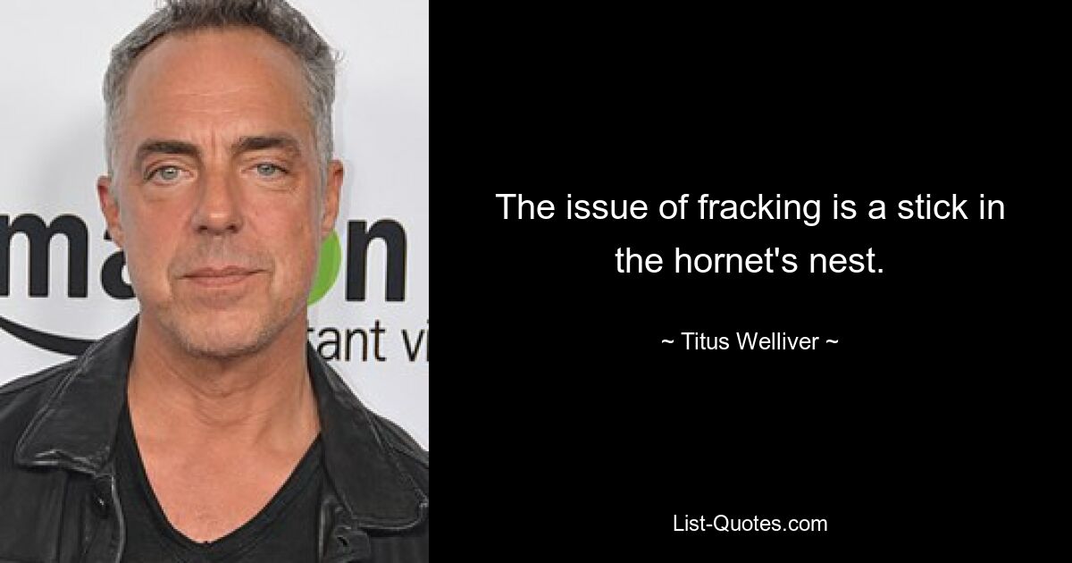 Das Thema Fracking ist ein Dorn im Auge. — © Titus Welliver 