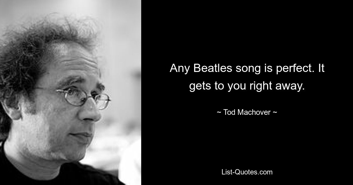 Any Beatles song is perfect. It gets to you right away. — © Tod Machover