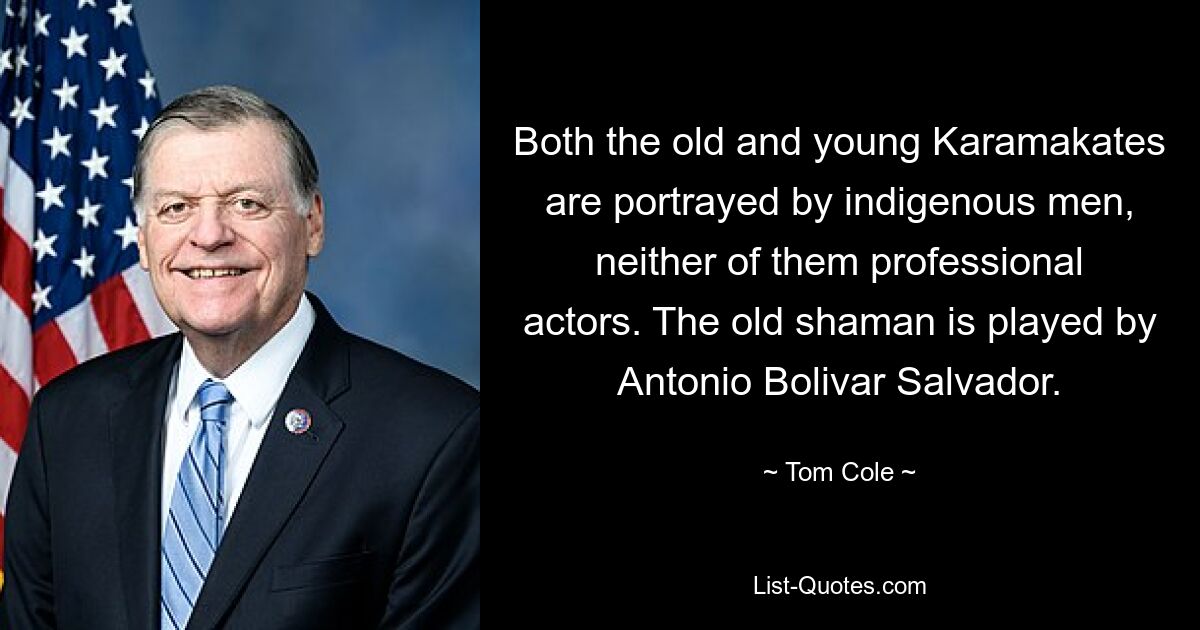 Both the old and young Karamakates are portrayed by indigenous men, neither of them professional actors. The old shaman is played by Antonio Bolivar Salvador. — © Tom Cole