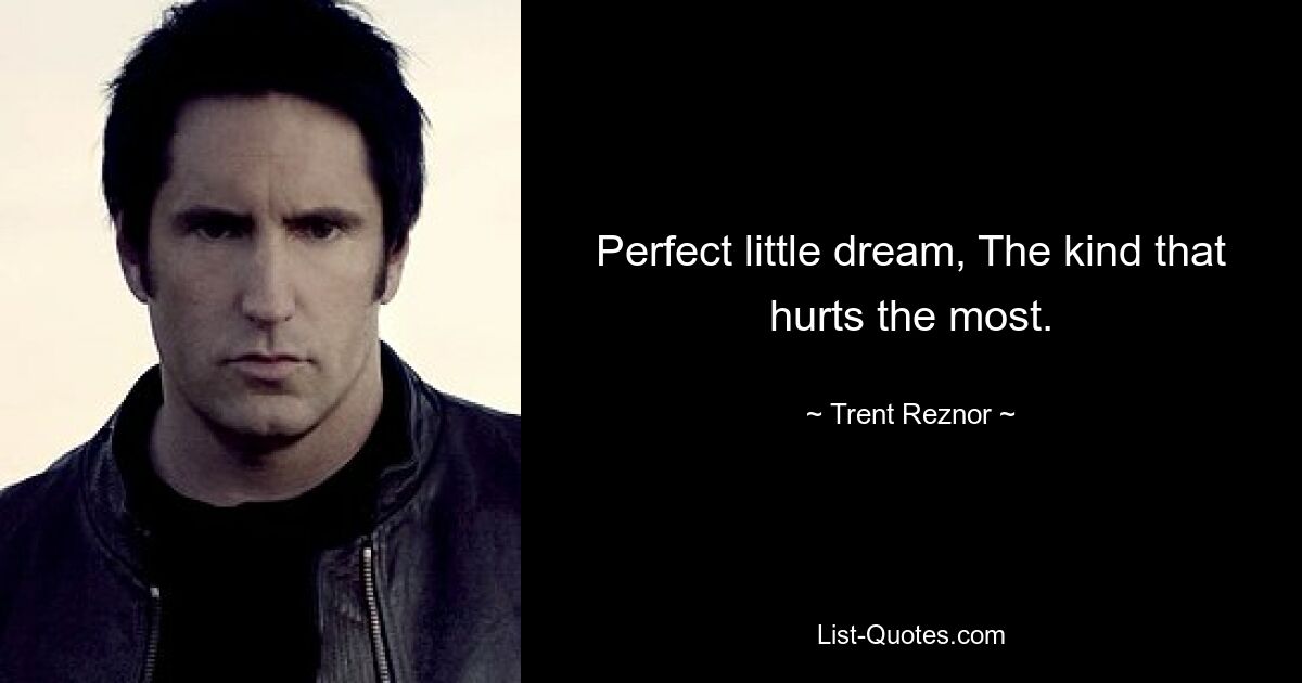 Perfect little dream, The kind that hurts the most. — © Trent Reznor