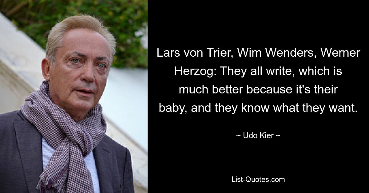 Lars von Trier, Wim Wenders, Werner Herzog: Sie alle schreiben, was viel besser ist, weil es ihr Baby ist und sie wissen, was sie wollen. — © Udo Kier