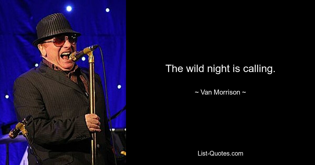 The wild night is calling. — © Van Morrison