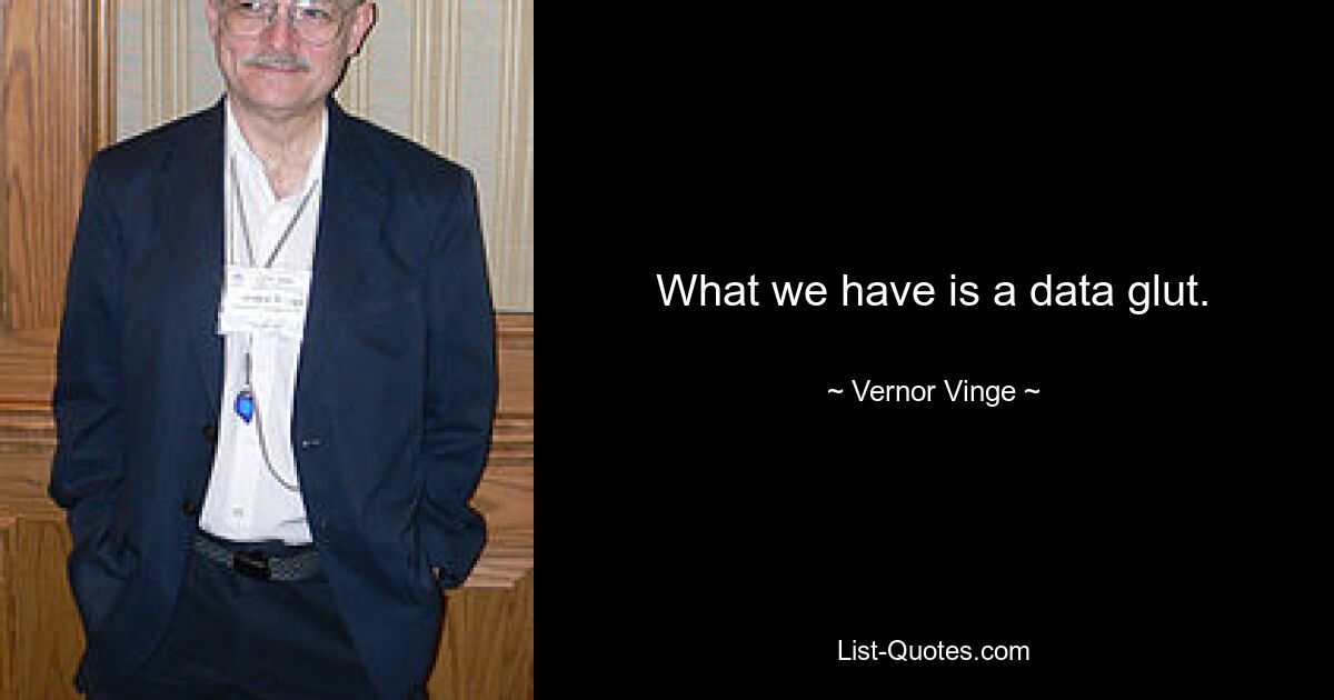 What we have is a data glut. — © Vernor Vinge