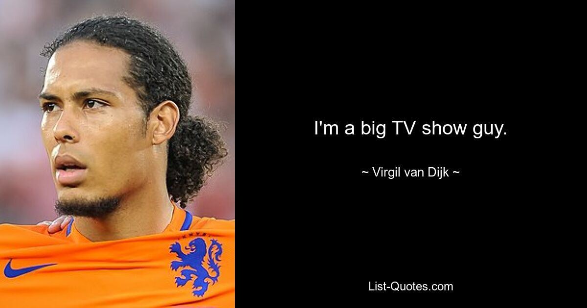 I'm a big TV show guy. — © Virgil van Dijk