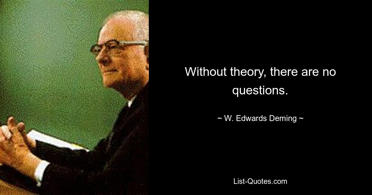 Without theory, there are no questions. — © W. Edwards Deming