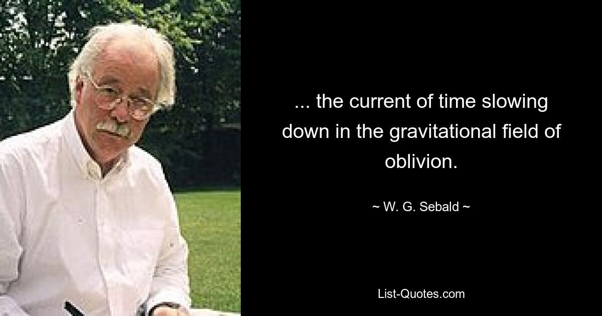 ... the current of time slowing down in the gravitational field of oblivion. — © W. G. Sebald