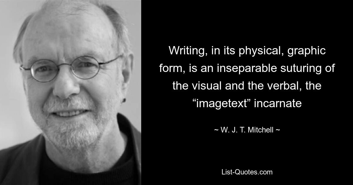 Schreiben ist in seiner physischen, grafischen Form eine untrennbare Verbindung des Visuellen und des Verbalen, der verkörperte „Bildtext“ – © WJT Mitchell