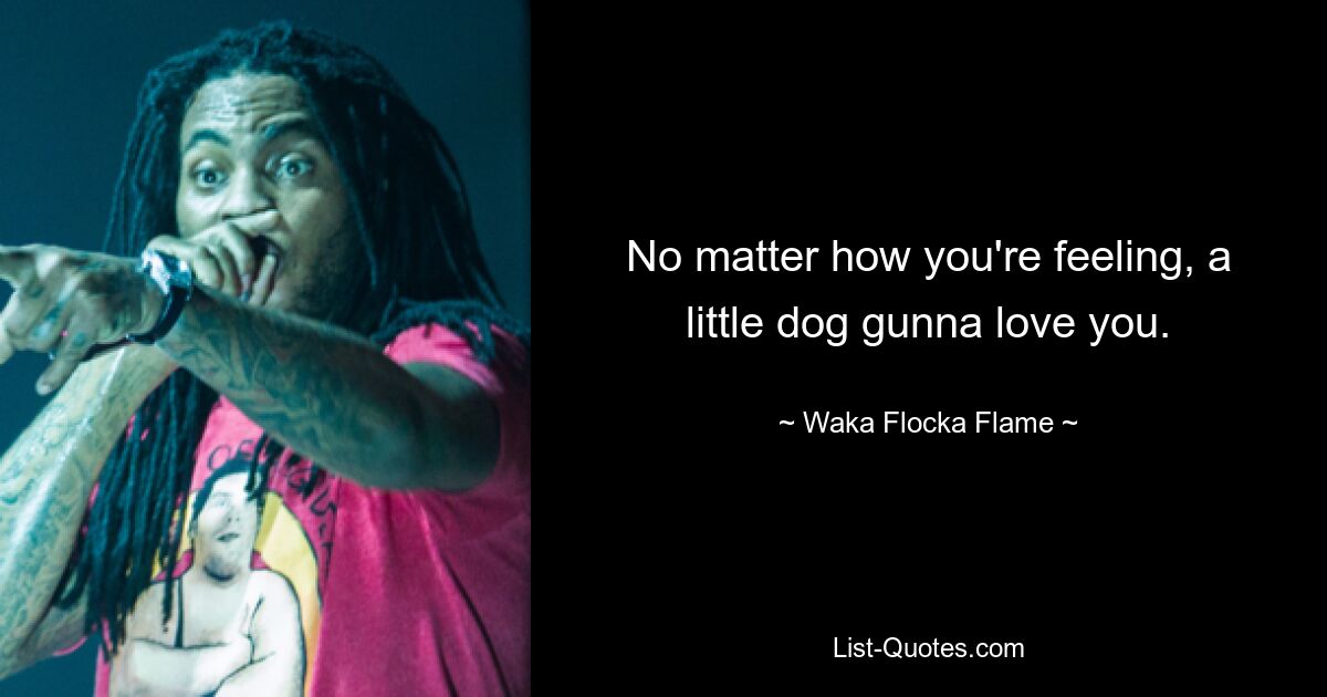 No matter how you're feeling, a little dog gunna love you. — © Waka Flocka Flame