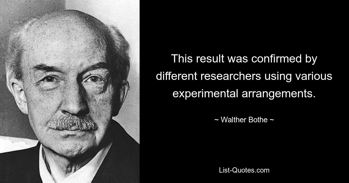 This result was confirmed by different researchers using various experimental arrangements. — © Walther Bothe