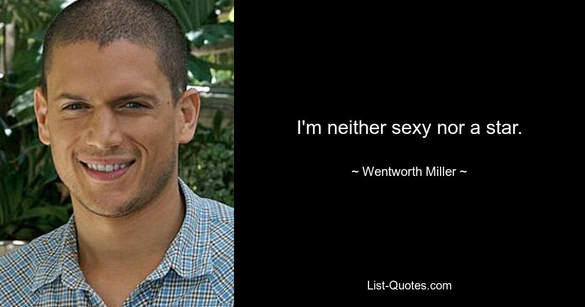 I'm neither sexy nor a star. — © Wentworth Miller