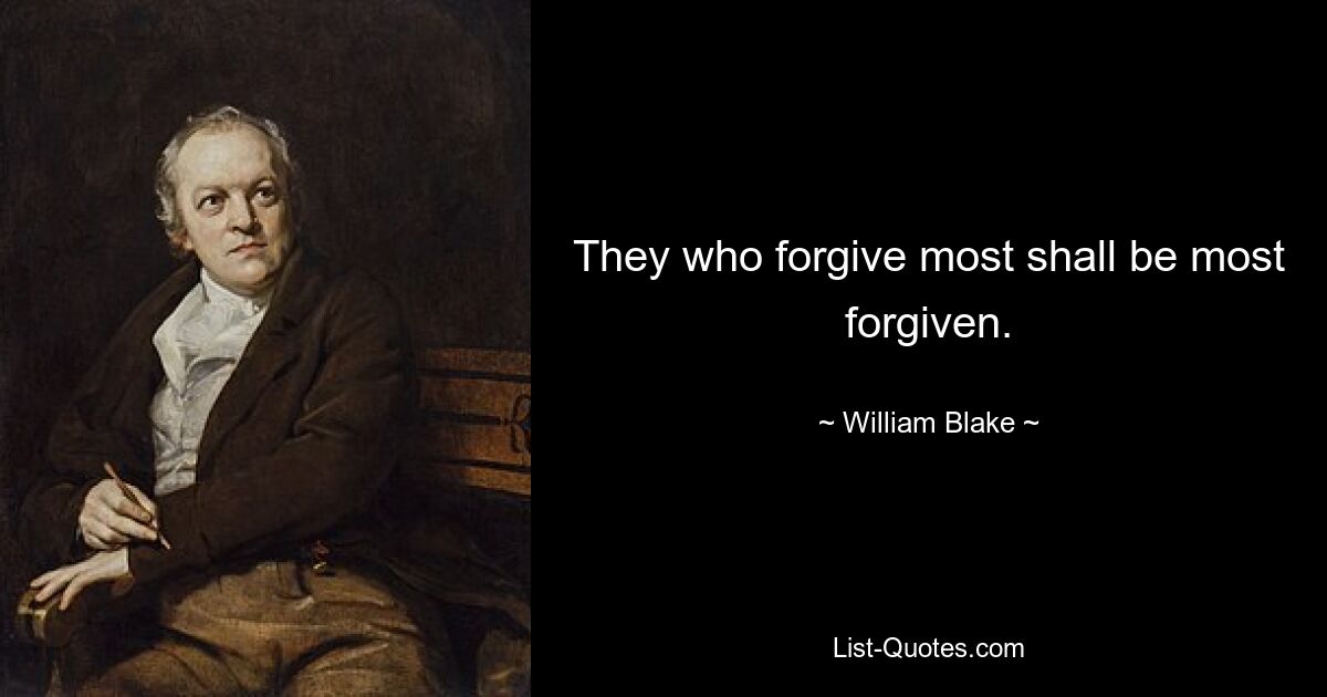 They who forgive most shall be most forgiven. — © William Blake