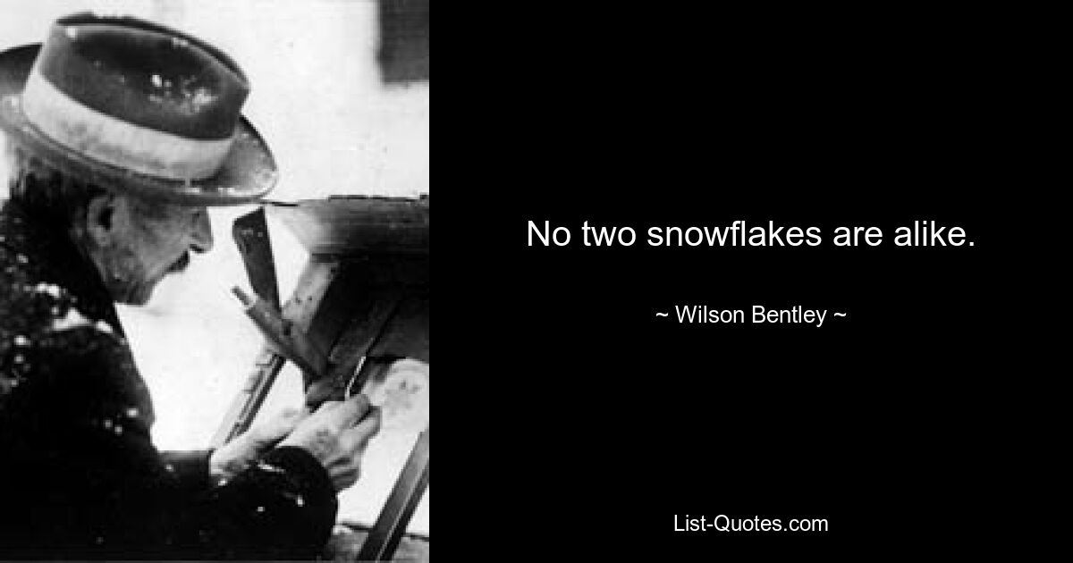 No two snowflakes are alike. — © Wilson Bentley