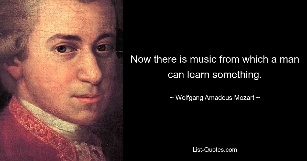 Now there is music from which a man can learn something. — © Wolfgang Amadeus Mozart