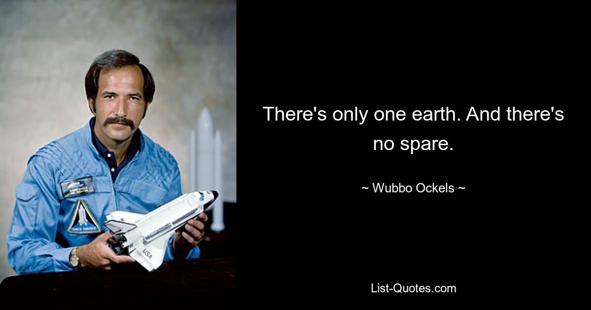 There's only one earth. And there's no spare. — © Wubbo Ockels