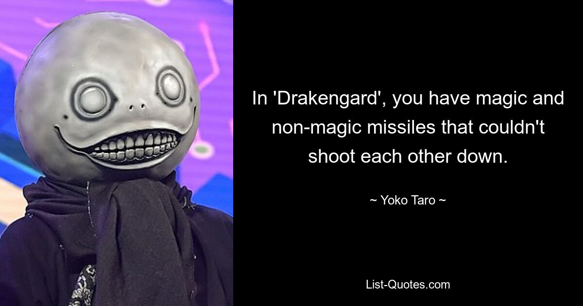 In „Drakengard“ gibt es magische und nichtmagische Raketen, die sich nicht gegenseitig abschießen können. — © Yoko Taro