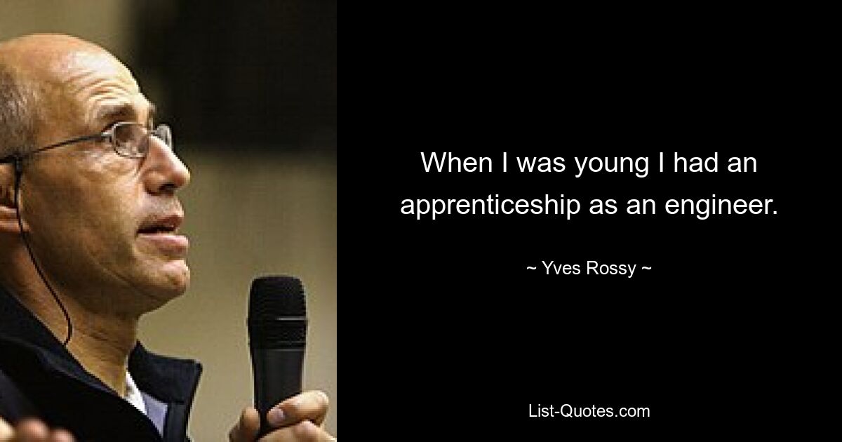 When I was young I had an apprenticeship as an engineer. — © Yves Rossy