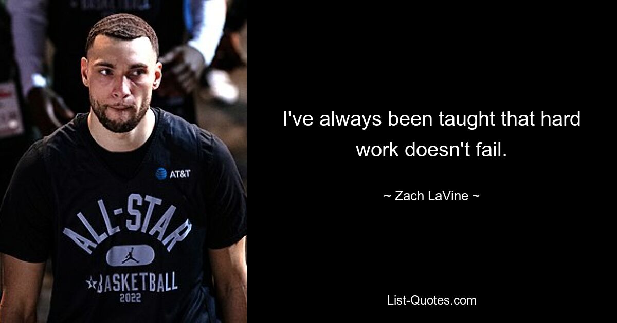 I've always been taught that hard work doesn't fail. — © Zach LaVine