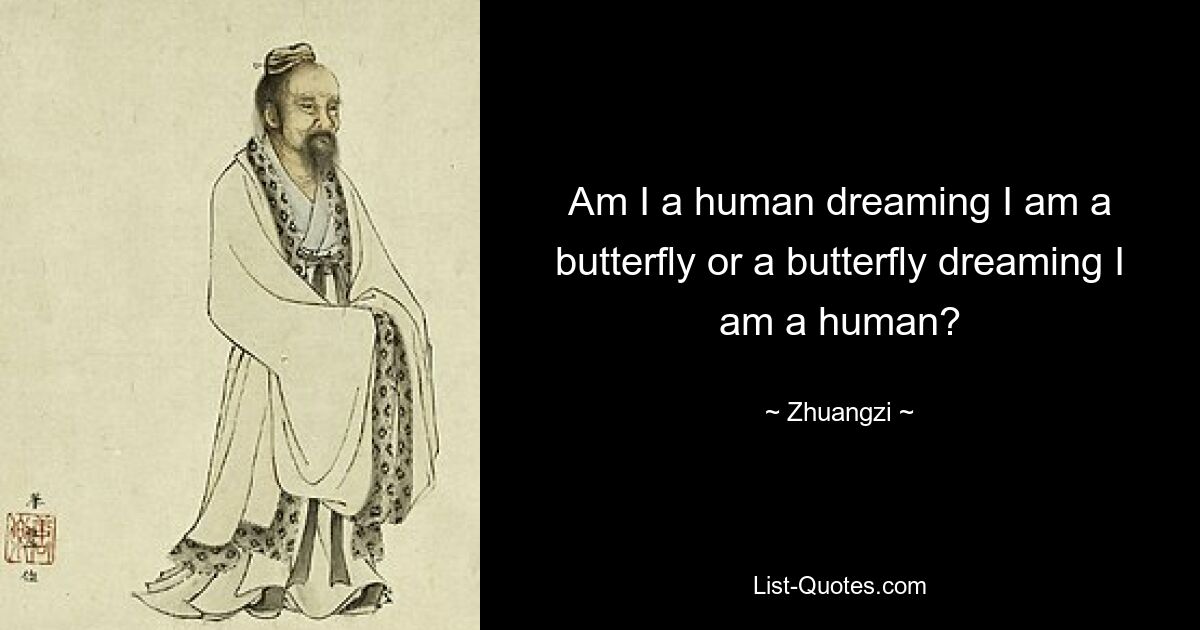 Am I a human dreaming I am a butterfly or a butterfly dreaming I am a human? — © Zhuangzi