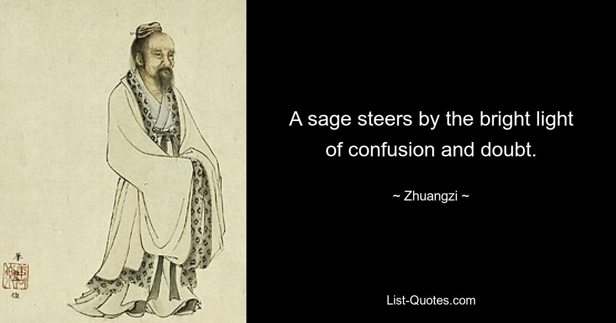 A sage steers by the bright light of confusion and doubt. — © Zhuangzi